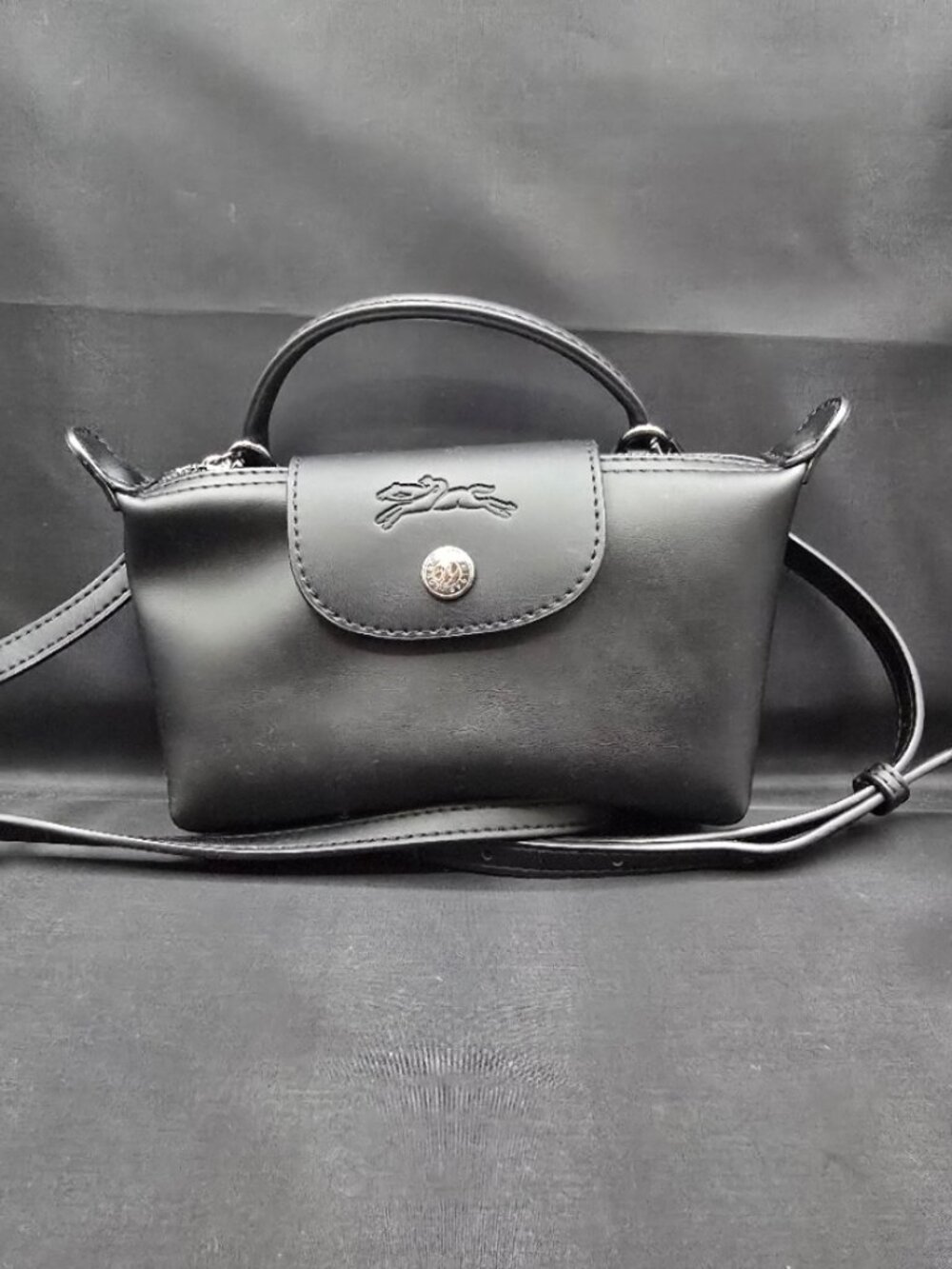 Longchamp Le Pliage Xtra XS Pouch Black Leather
